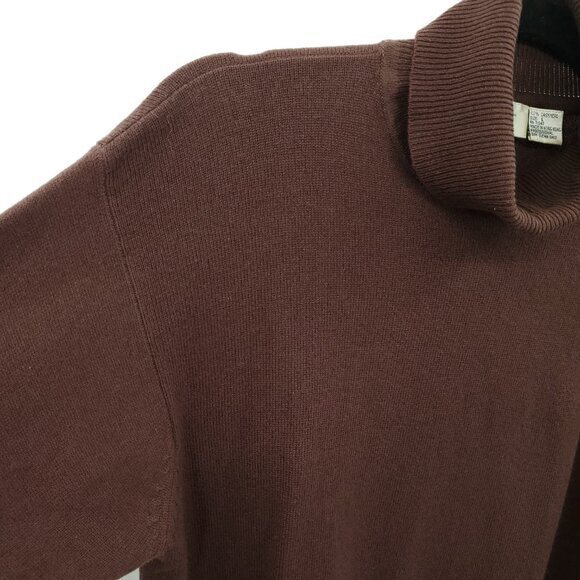 VTG Ton Reve 100% Cashmere Turtleneck Sweater L Brown - Picture 6 of 14